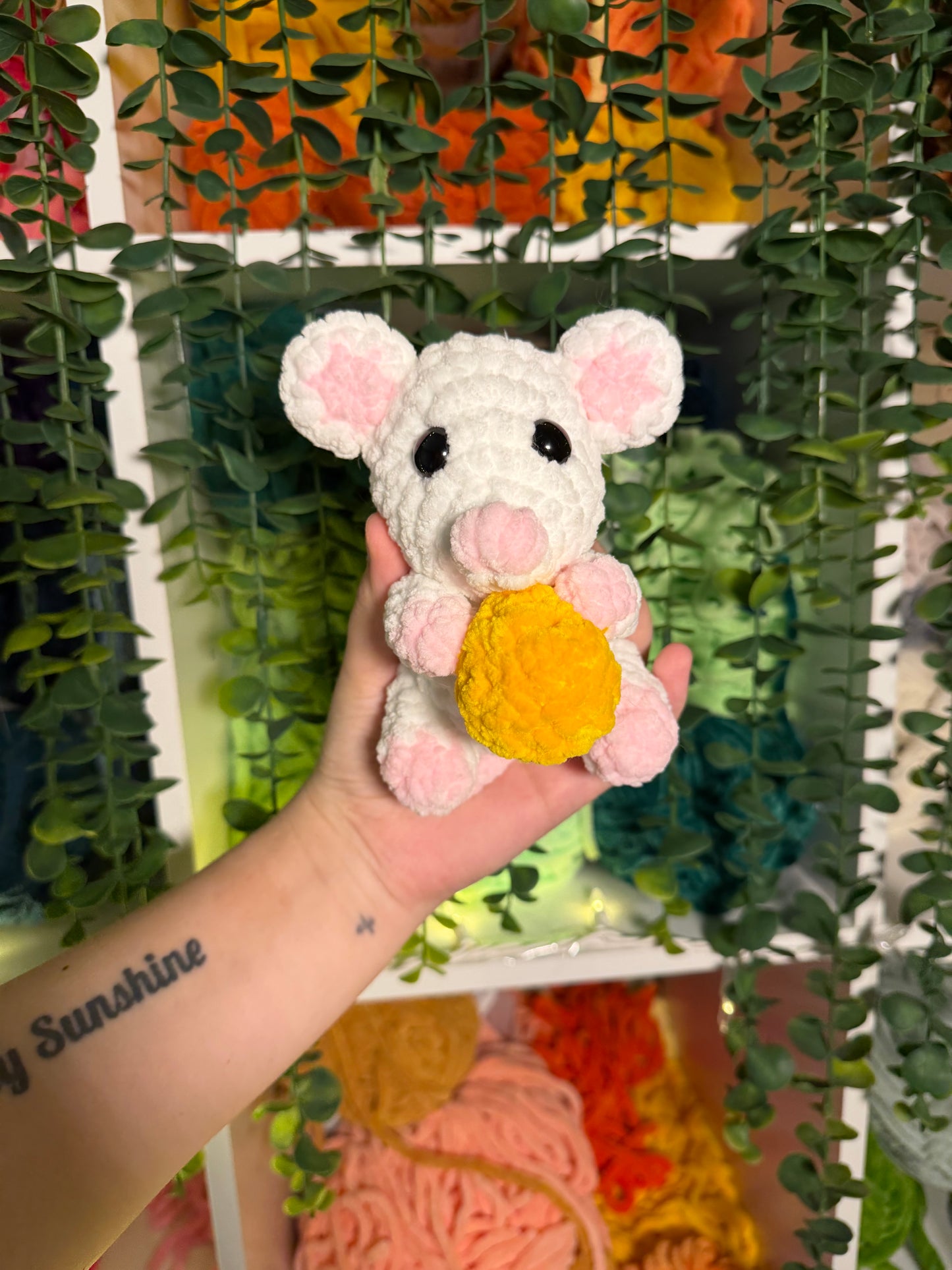 Baby Mouse Holding Cheese