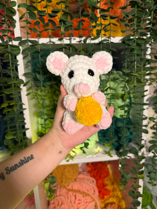 Baby Mouse Holding Cheese