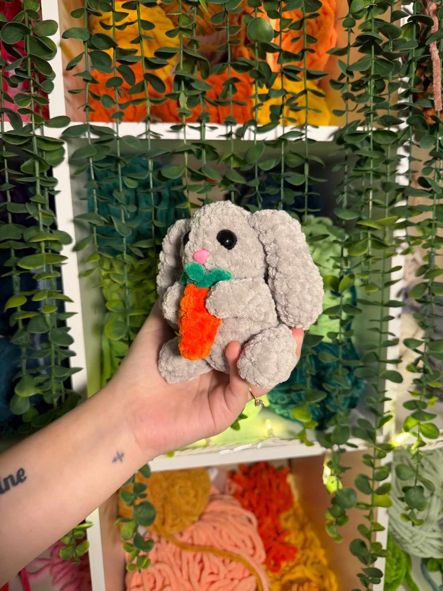Baby Bunny Holding Carrot
