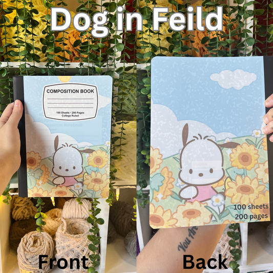 Dog in Field Notebook