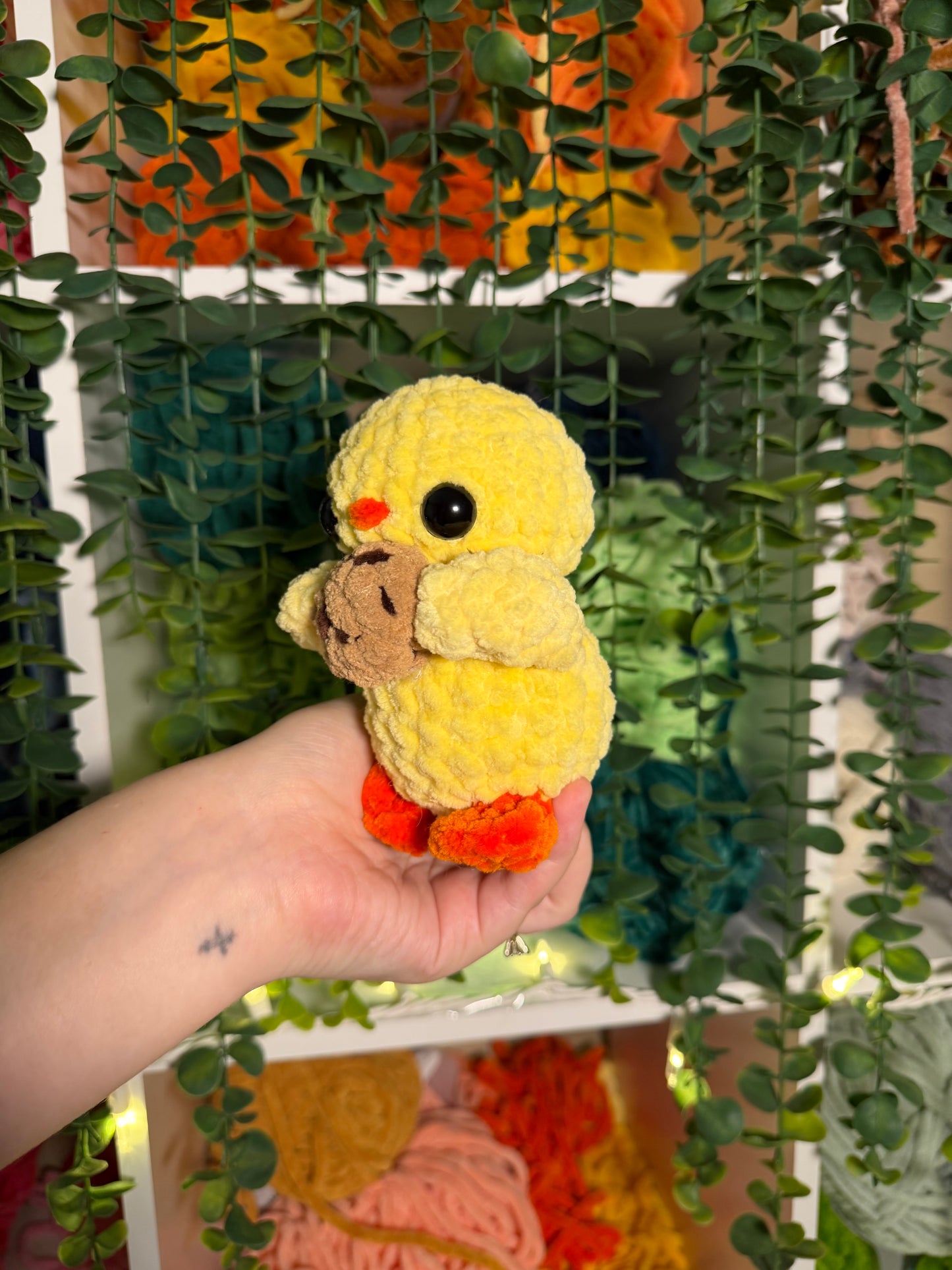 Baby Duck Holding Cookie