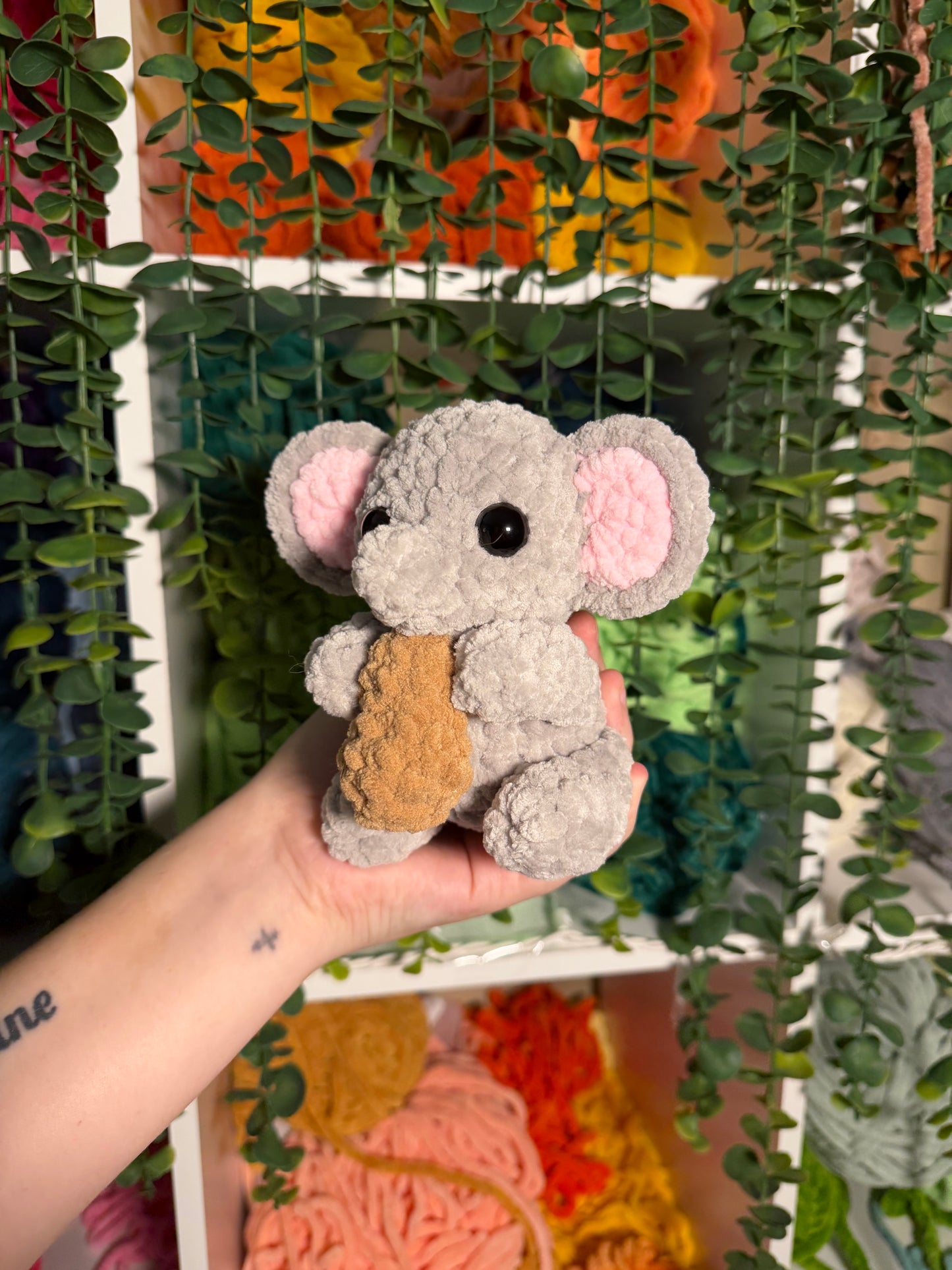 Baby Elephant Holding Peanut