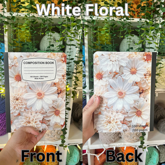 White Floral Notebook