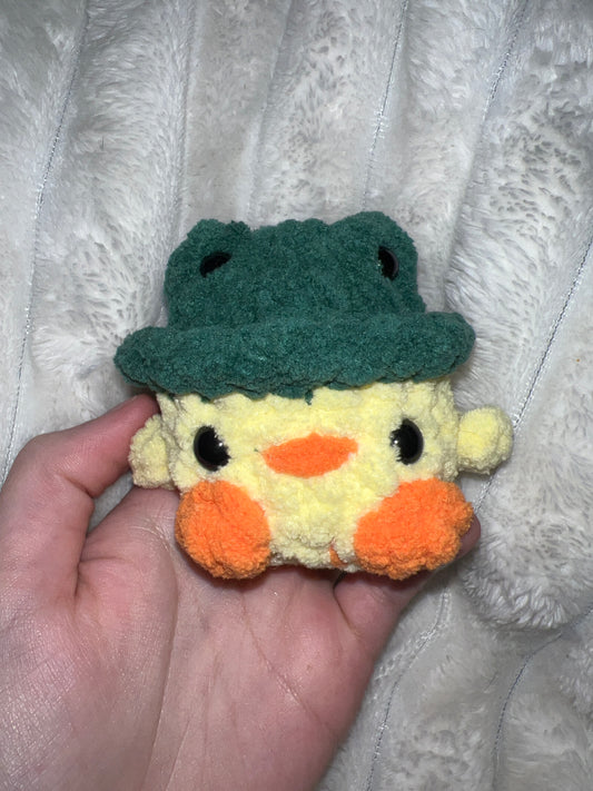 Chick in Frog Hat